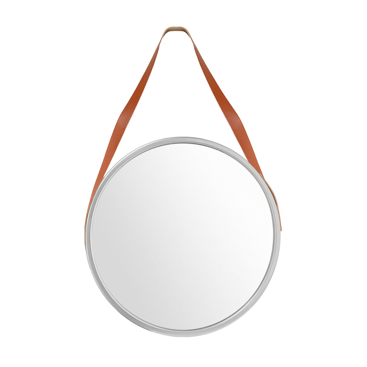 Espejo Redondo con Marco Color Plata