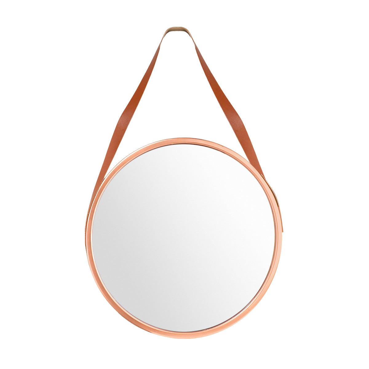 Espejo Redondo con Marco Color Cobre