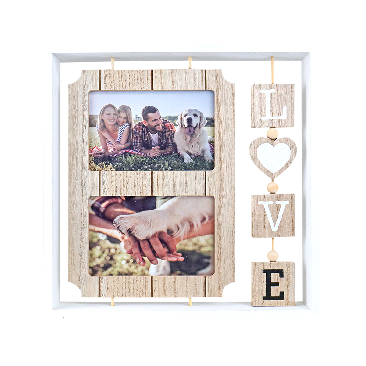 Portarretratos Familiar Love/Home, Letras Color Blanco/Negro