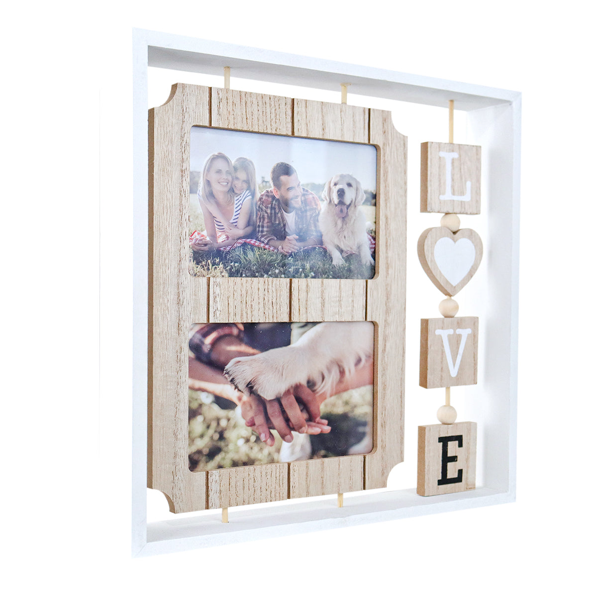 Portarretratos Familiar Love/Home, Letras Color Blanco/Negro