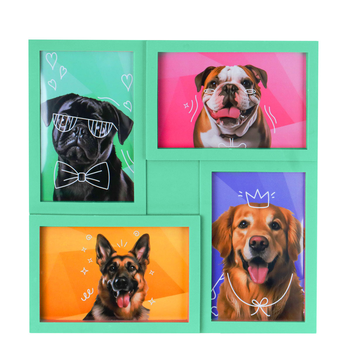 Portarretratos Familiar con Marco color Verde Pistache