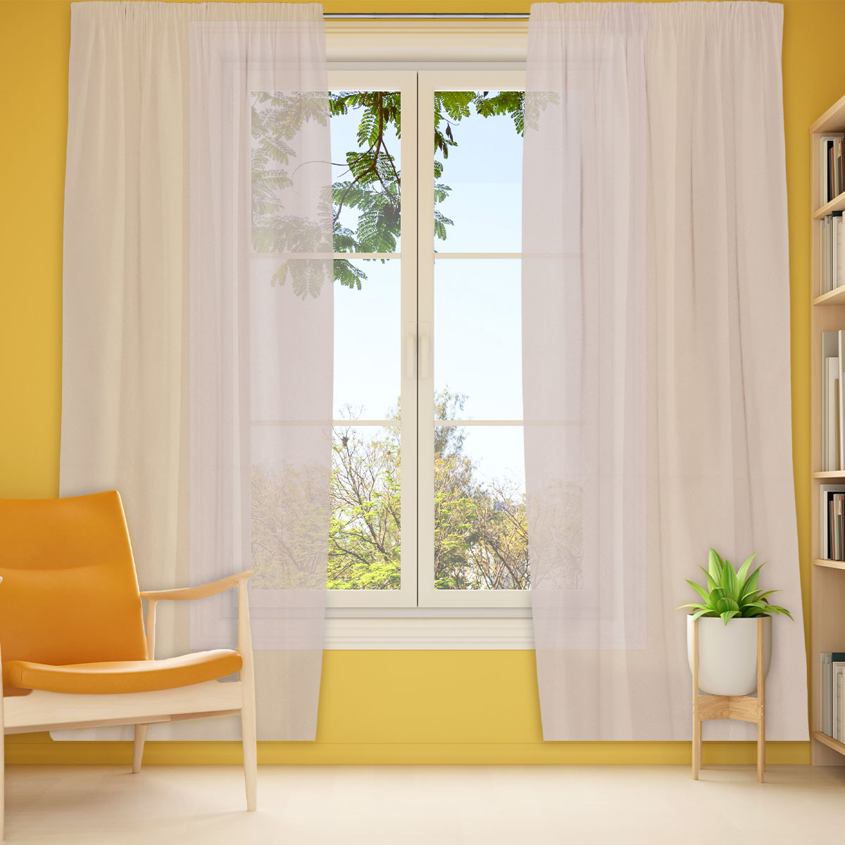 Cortina Diseño Trasparente color Hueso 200 x 130cm