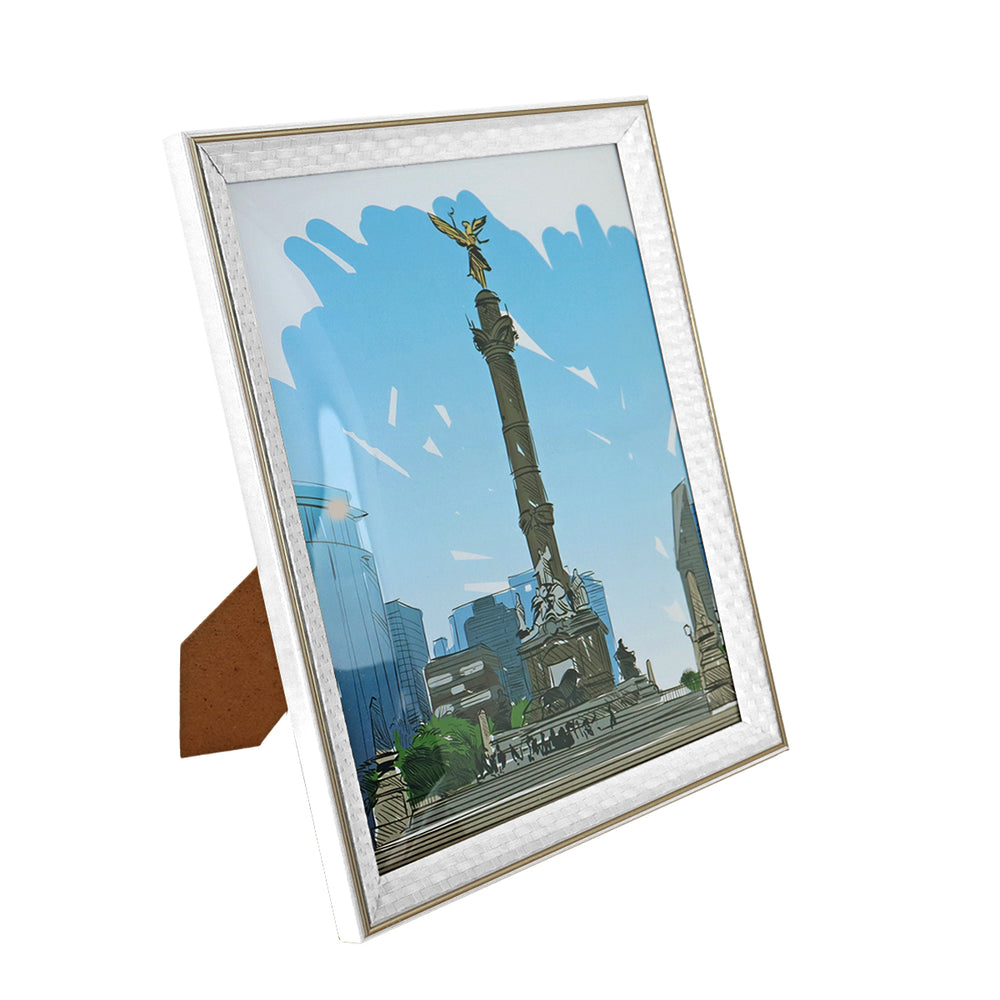 Portarretratos con Marco Trenzado color Blanco, 20x25cm