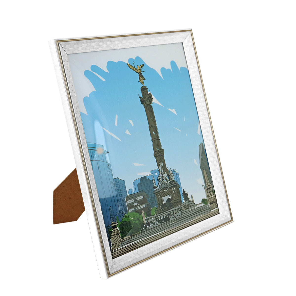 Portarretratos con Marco Trenzado color Blanco, 20x25cm