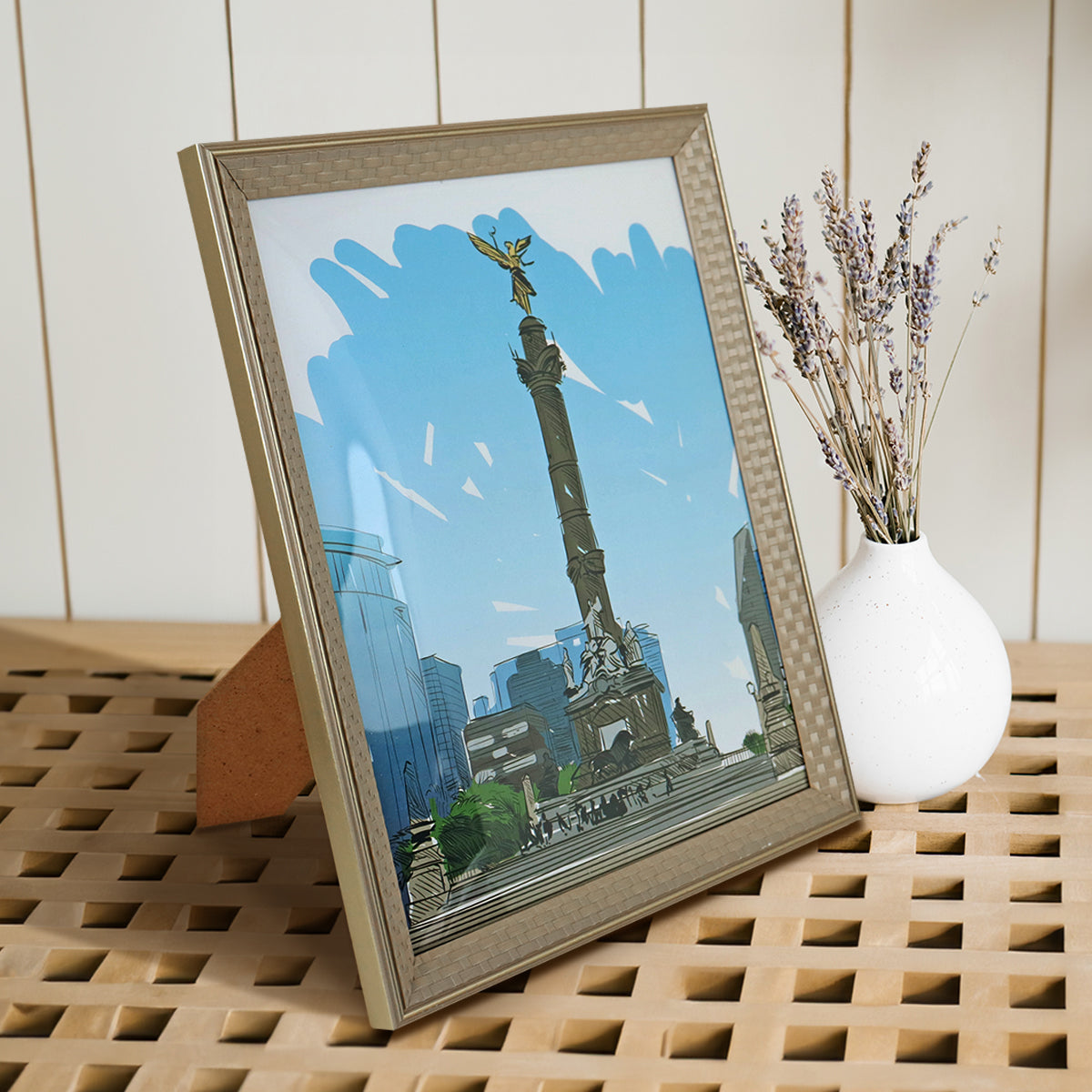 Portarretratos con Marco Trenzado color Café, 20x25cm