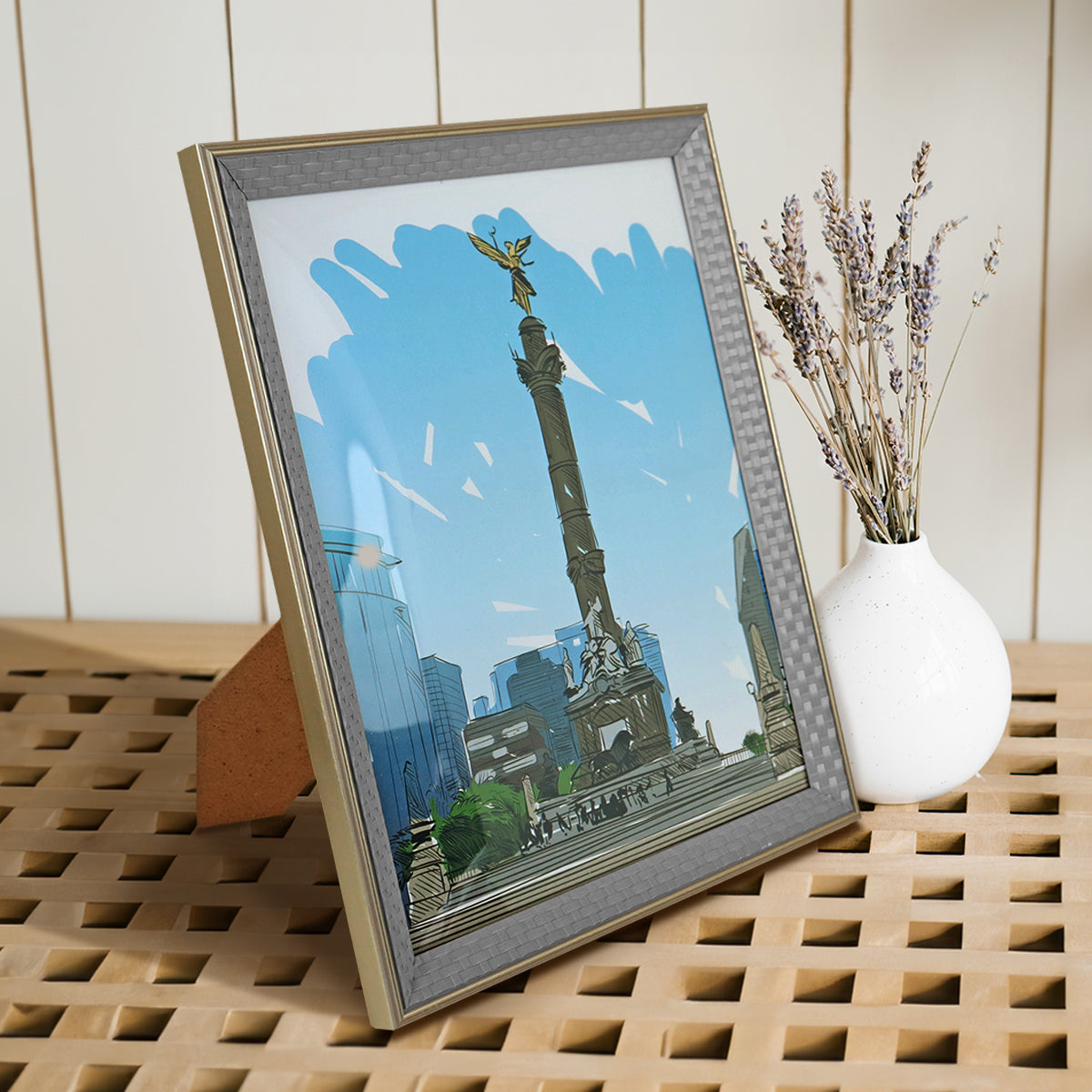 Portarretratos con Marco Trenzado color Gris, 20x25cm