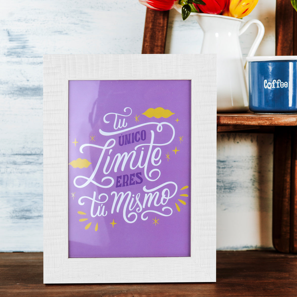 Portarretrato con Marco color Blanco, Líneas, 17x12cm