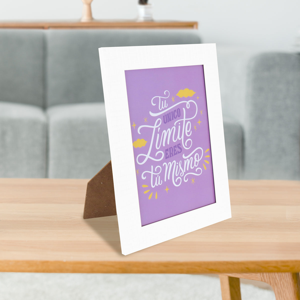 Portarretrato con Marco color Blanco, Líneas, 17x12cm