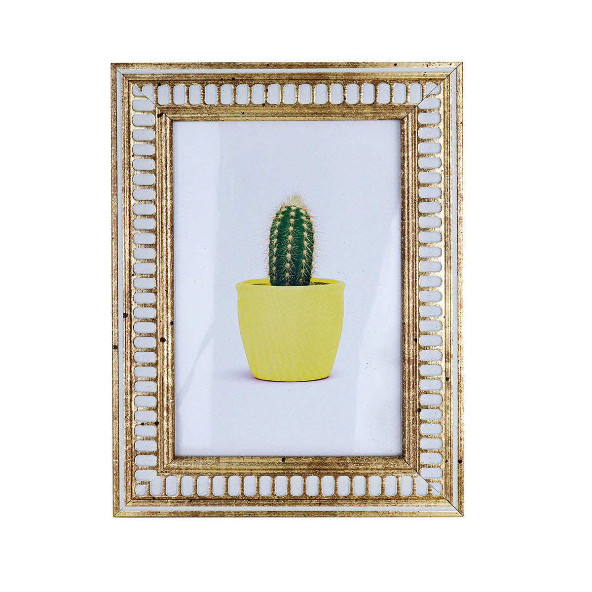 Portarretratos con Marco color Bronce con Blanco 10x15cm