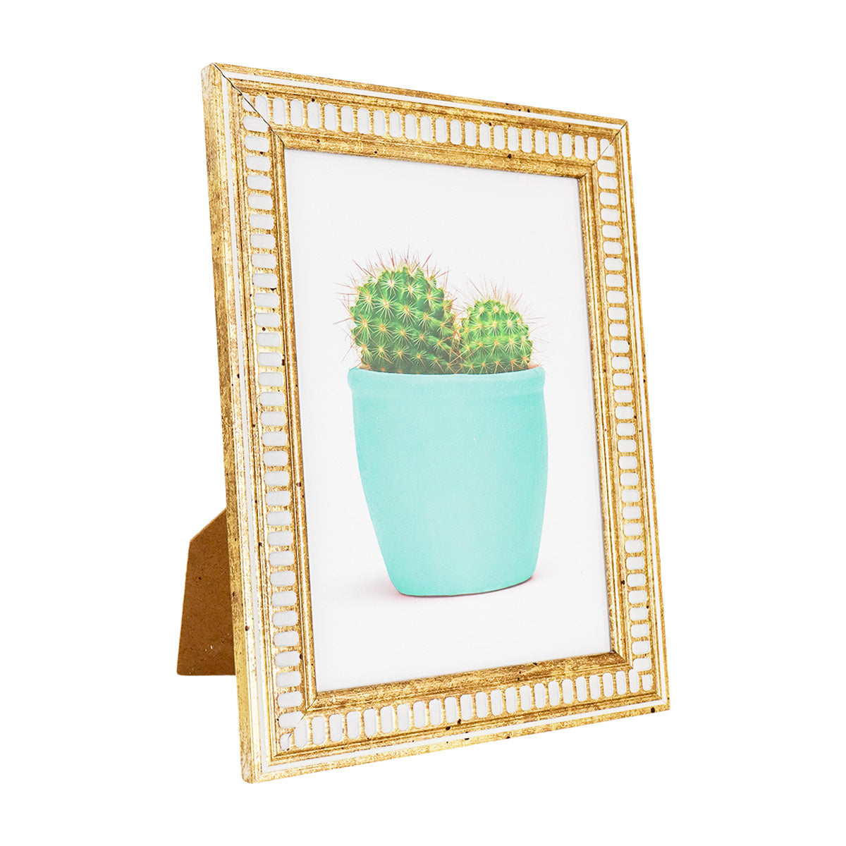 Portarretratos con Marco color Blanco con Cobre 18x13cm