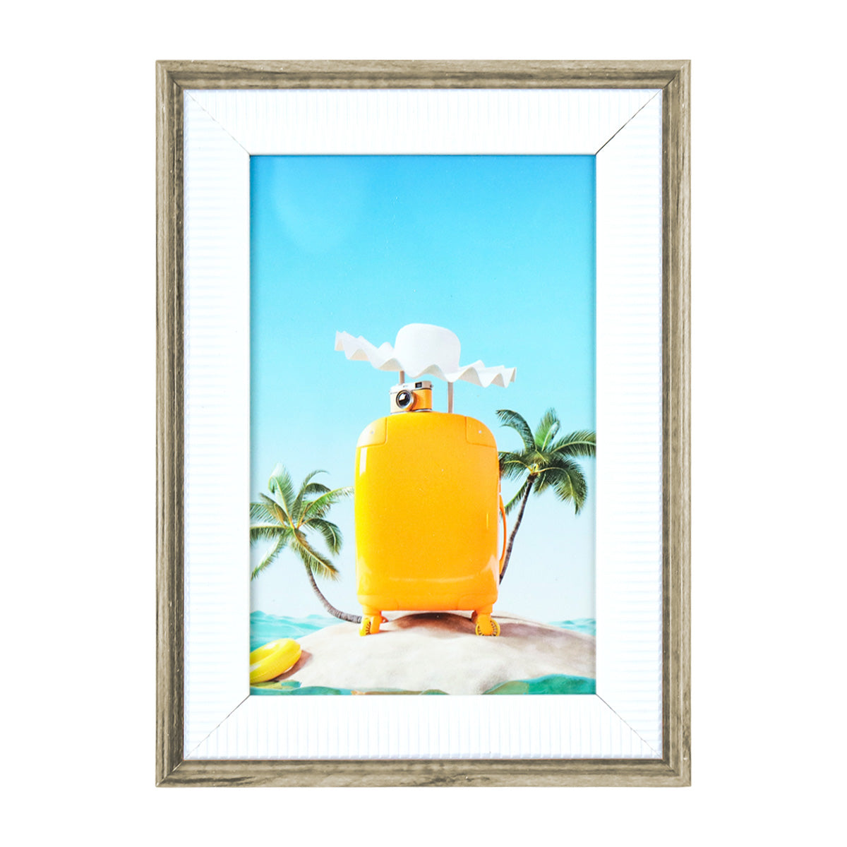 Portarretratos con Marco Diseño Líneas color Café, 15x10cm