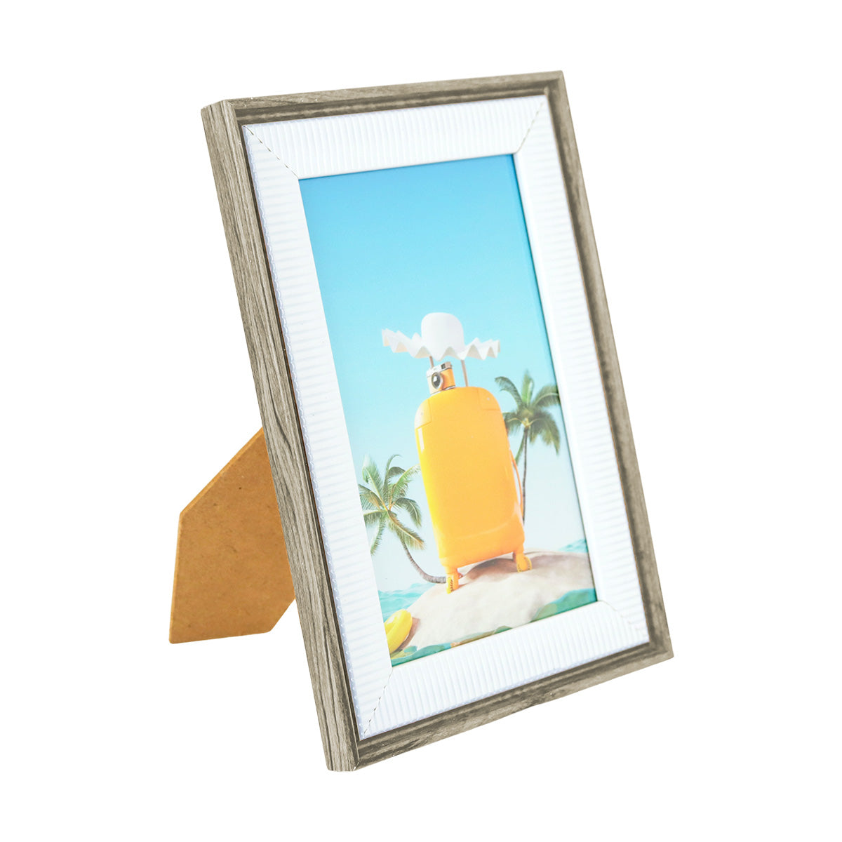 Portarretratos con Marco Diseño Líneas color Café, 15x10cm