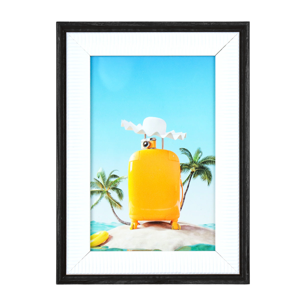 Portarretratos con Marco Diseño Líneas color Negro, 15x10cm