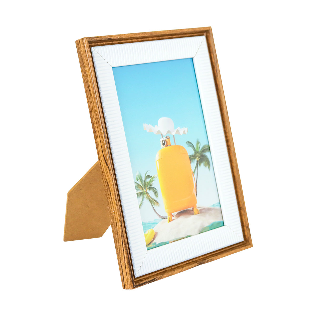 Portarretratos con Marco Diseño Líneas color Blanco, 15x10cm