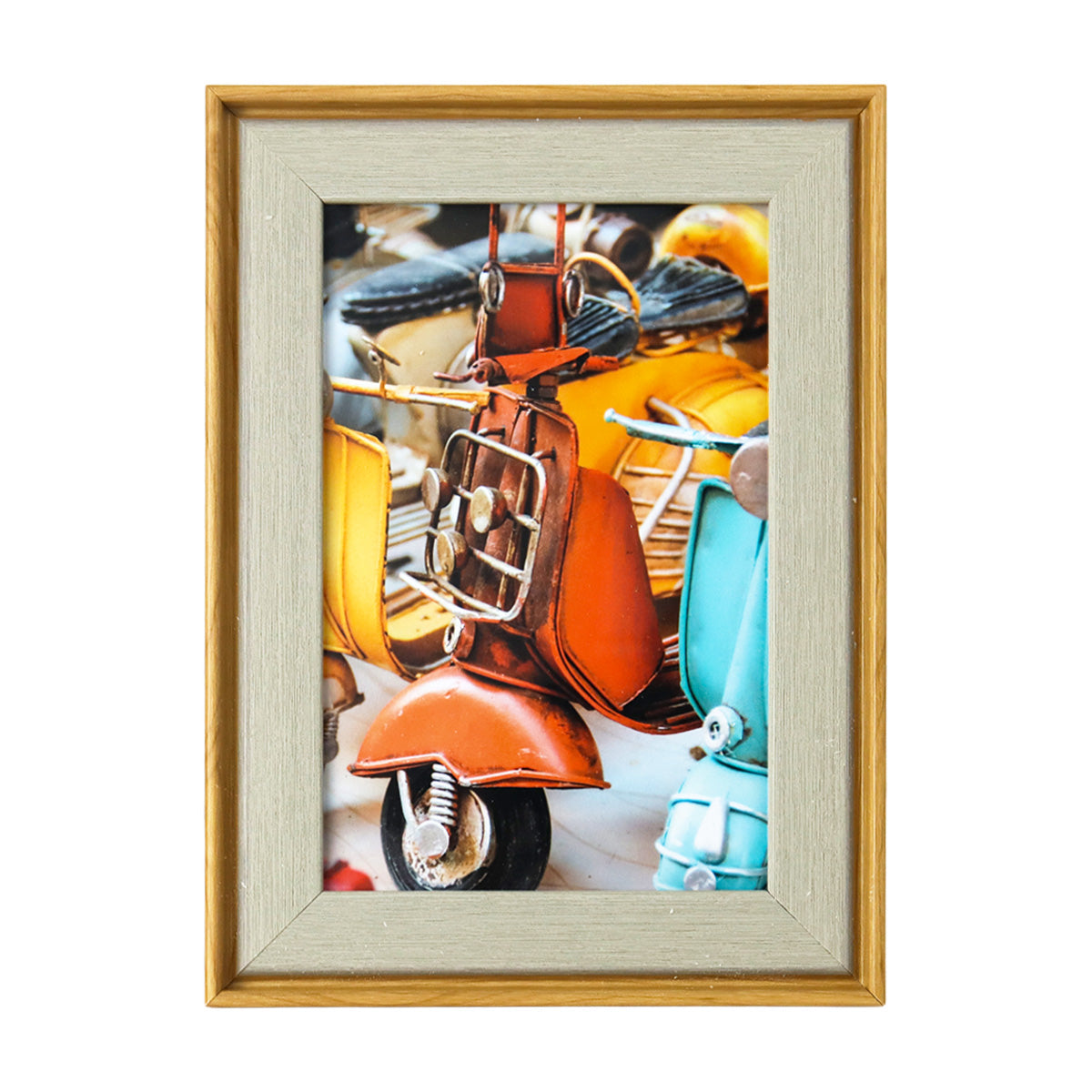 Portarretratos con Marco Diseño Madera color Beige, 15x10cm