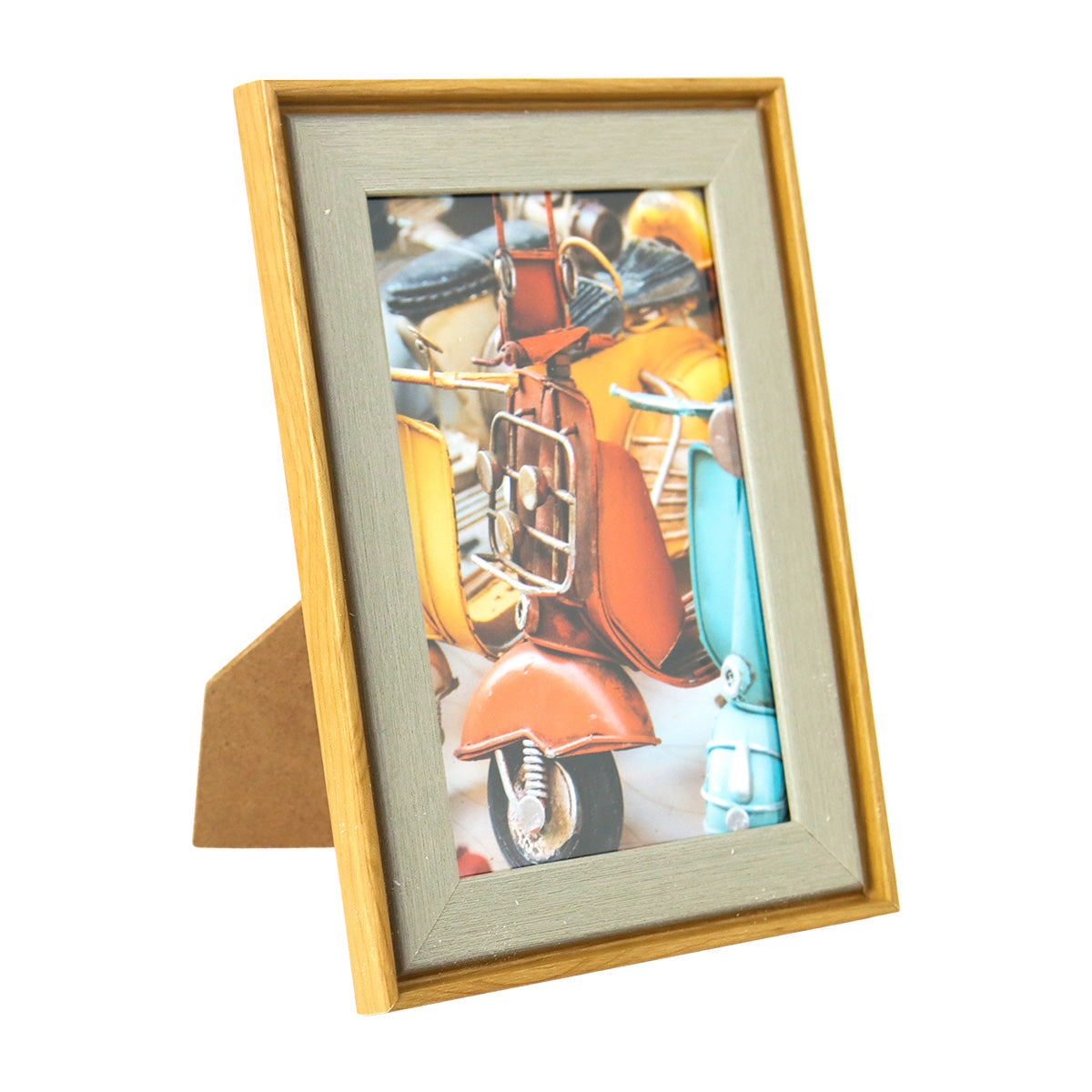 Portarretratos con Marco Diseño Madera color Beige, 15x10cm