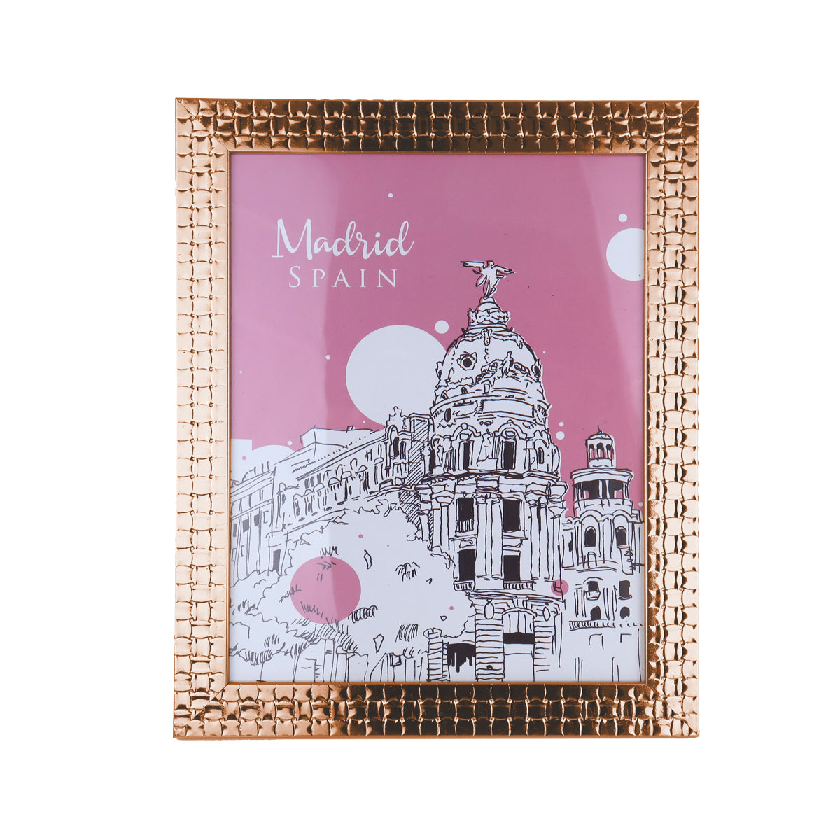 Portarretrato color Cobre con Diseño de Cuadros