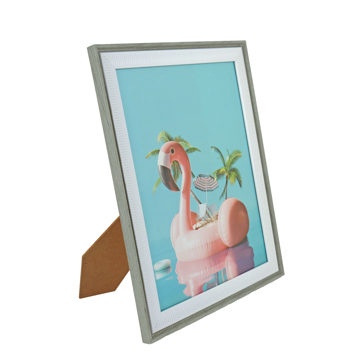 Portarretratos con Marco Doble color Madera y Blanco, 20x25cm