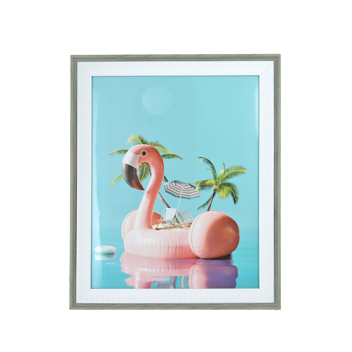 Portarretratos con Marco Doble color Madera y Blanco, 20x25cm