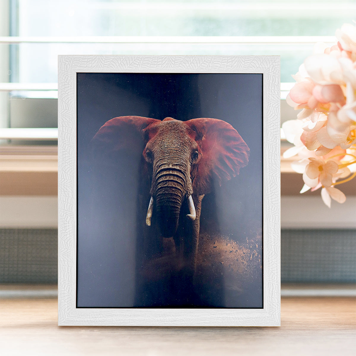 Portarretratos con Diseño de Hojas color Blanco, 20x25cm