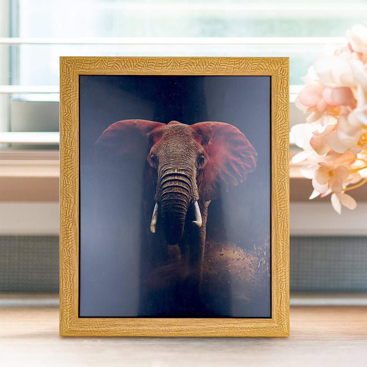 Portarretratos con Diseño de Hojas color Beige, 20x25cm