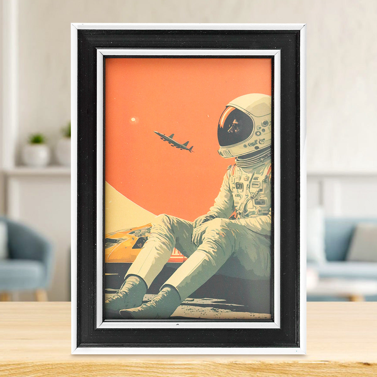 Portarretrato, Diseño Clásico, Color Blanco y Negro, 12x17 cm