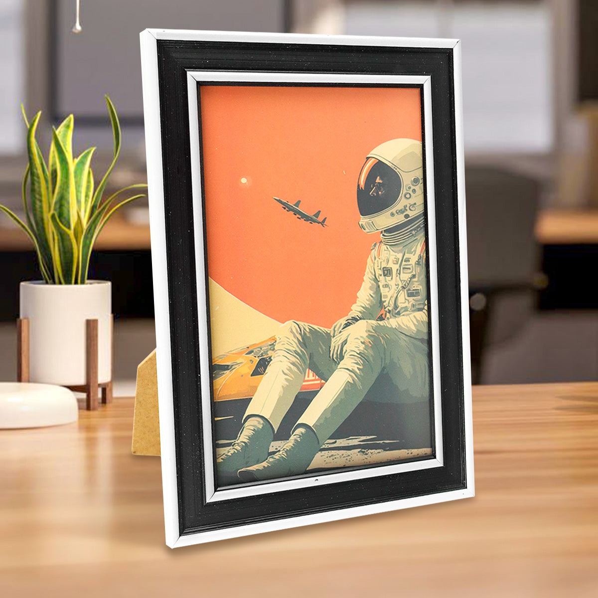 Portarretrato, Diseño Clásico, Color Blanco y Negro, 12x17 cm