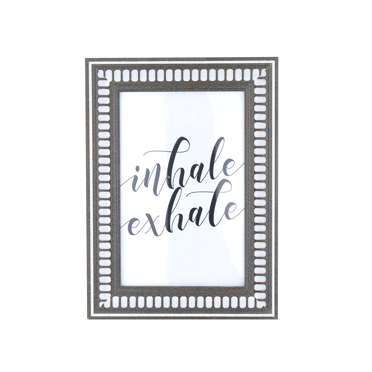 Portarretratos con Marco color Gris con Blanco, 10x15cm