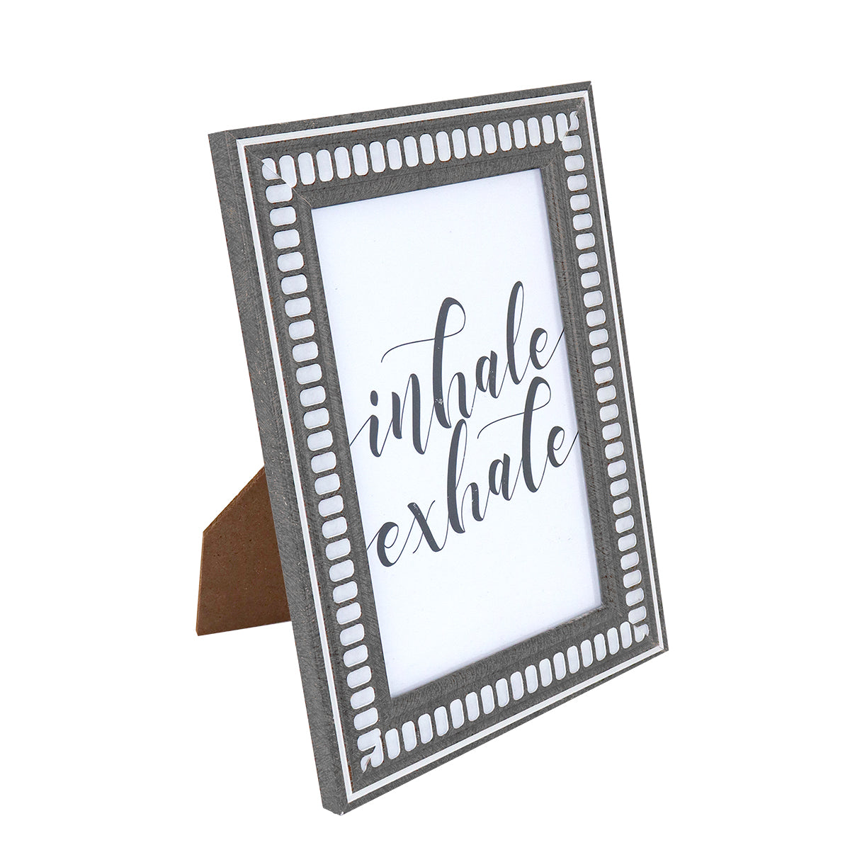 Portarretratos con Marco color Gris con Blanco, 10x15cm