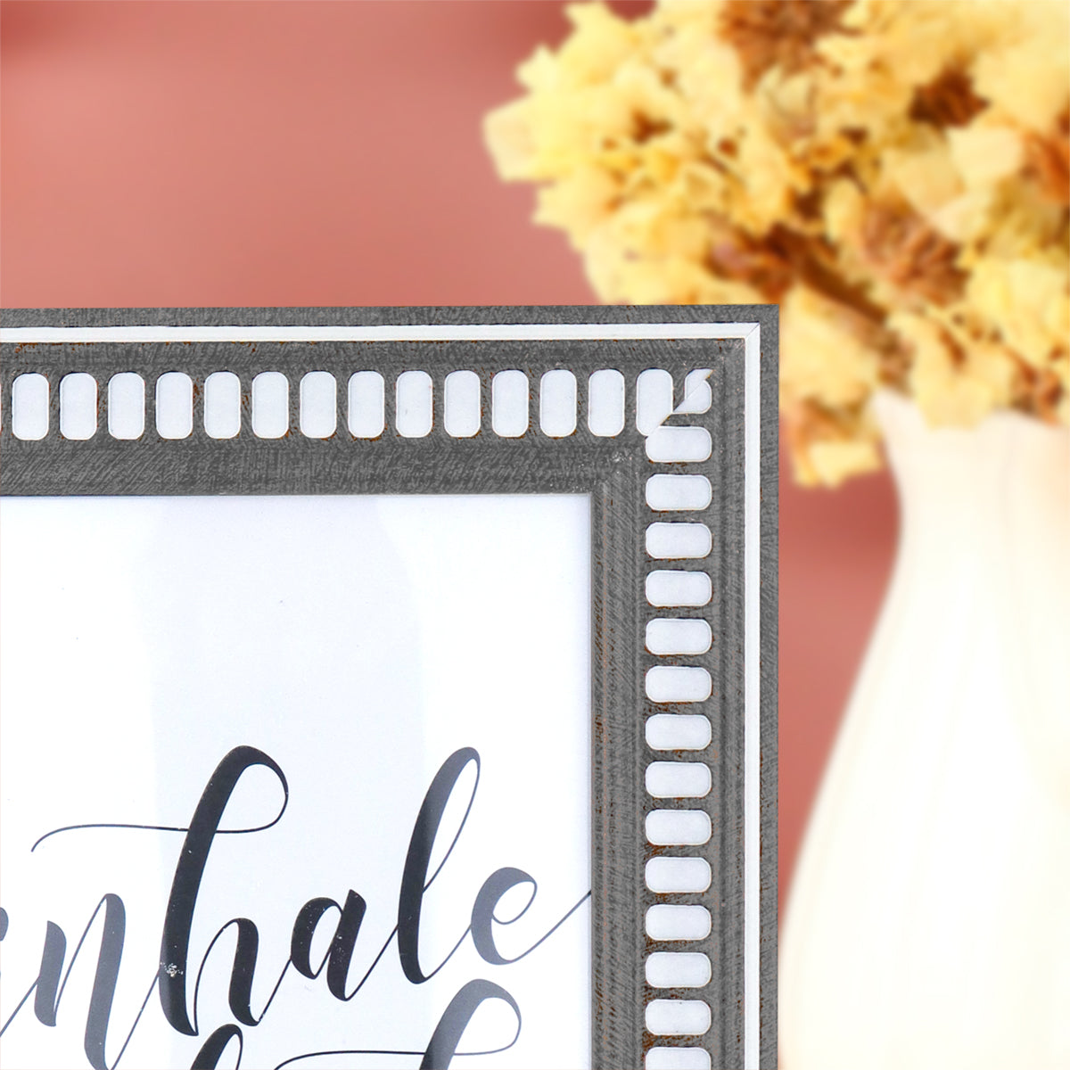 Portarretratos con Marco color Gris con Blanco, 10x15cm