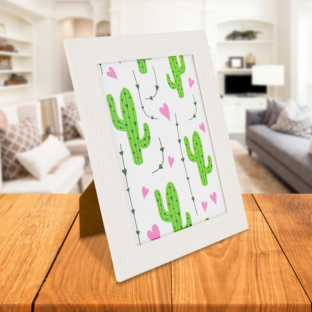 Portarretratos color Blanco, 18x13cm