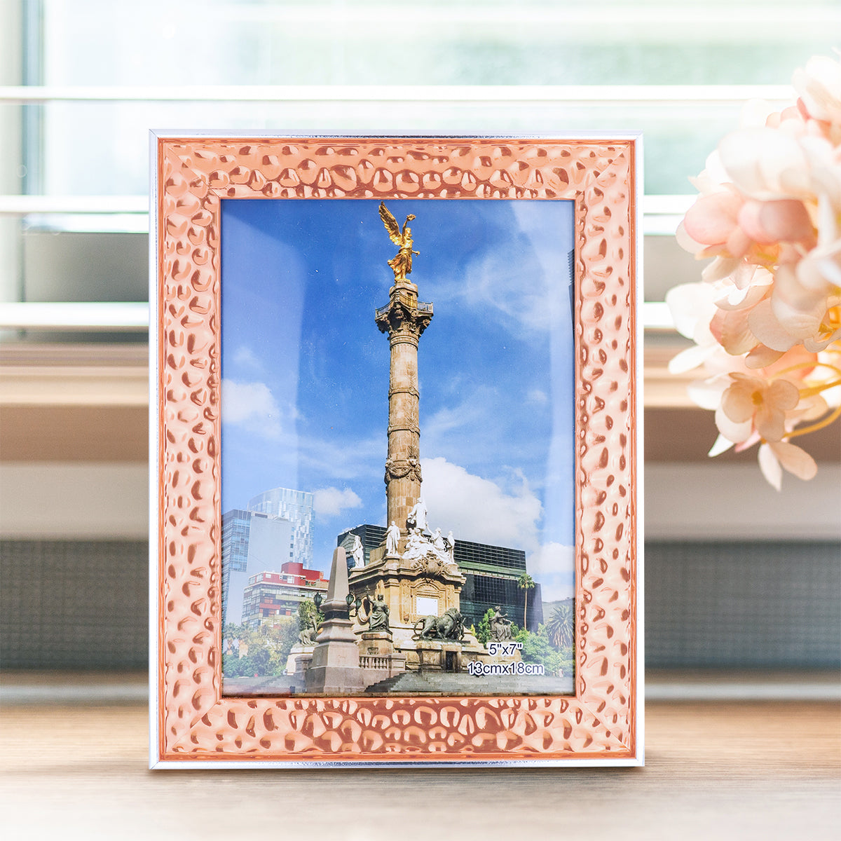 Portarretratos con Marco Texturizado color Cobre, 13x18cm