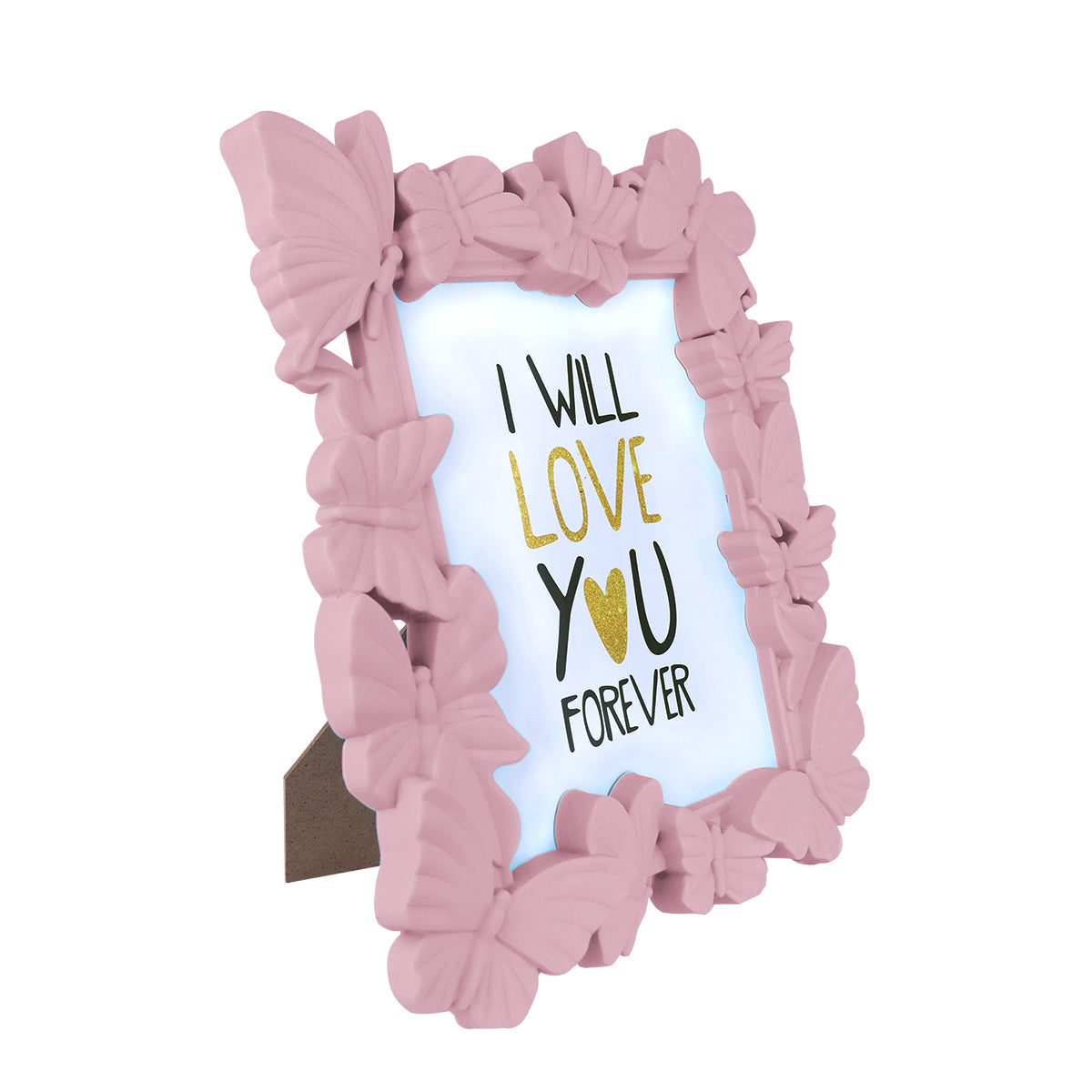 Portarretratos con Diseño de Mariposa color Rosa