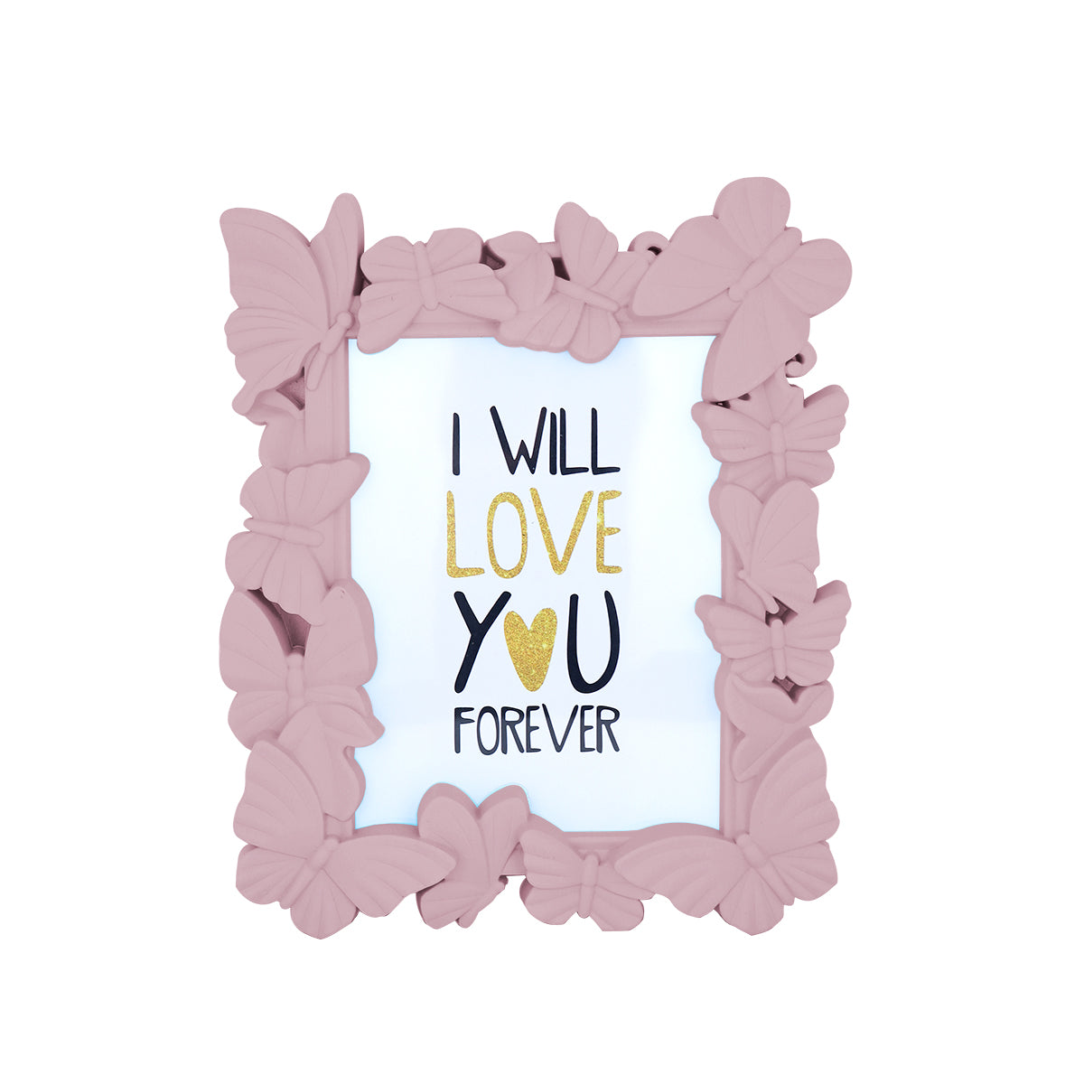 Portarretratos con Diseño de Mariposa color Rosa