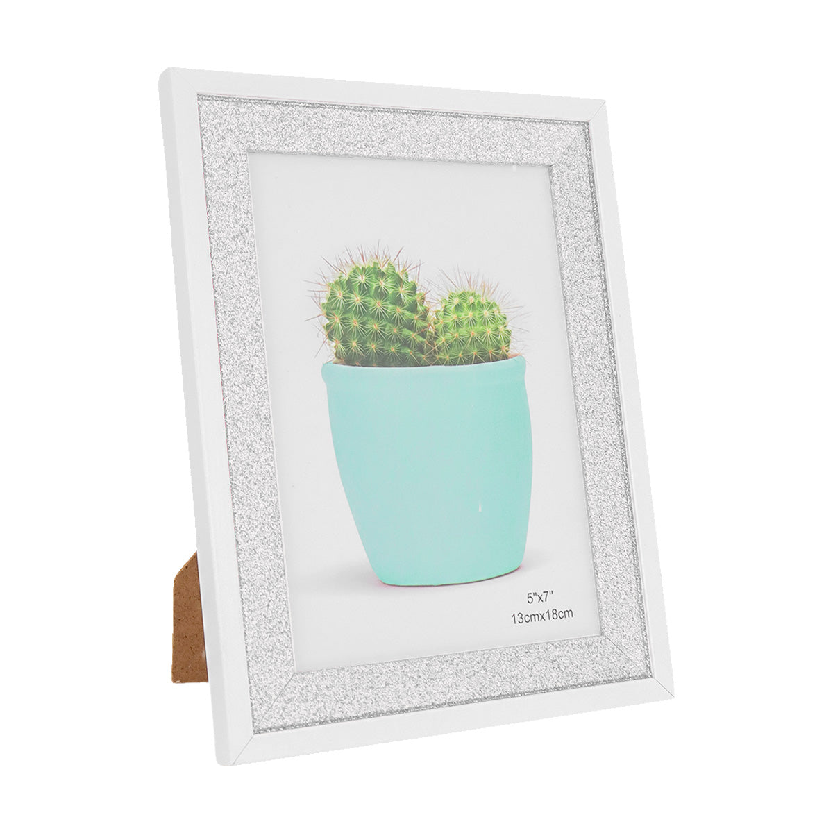 Portarretrato con Marco color Plata con Brillos, 18x13cm