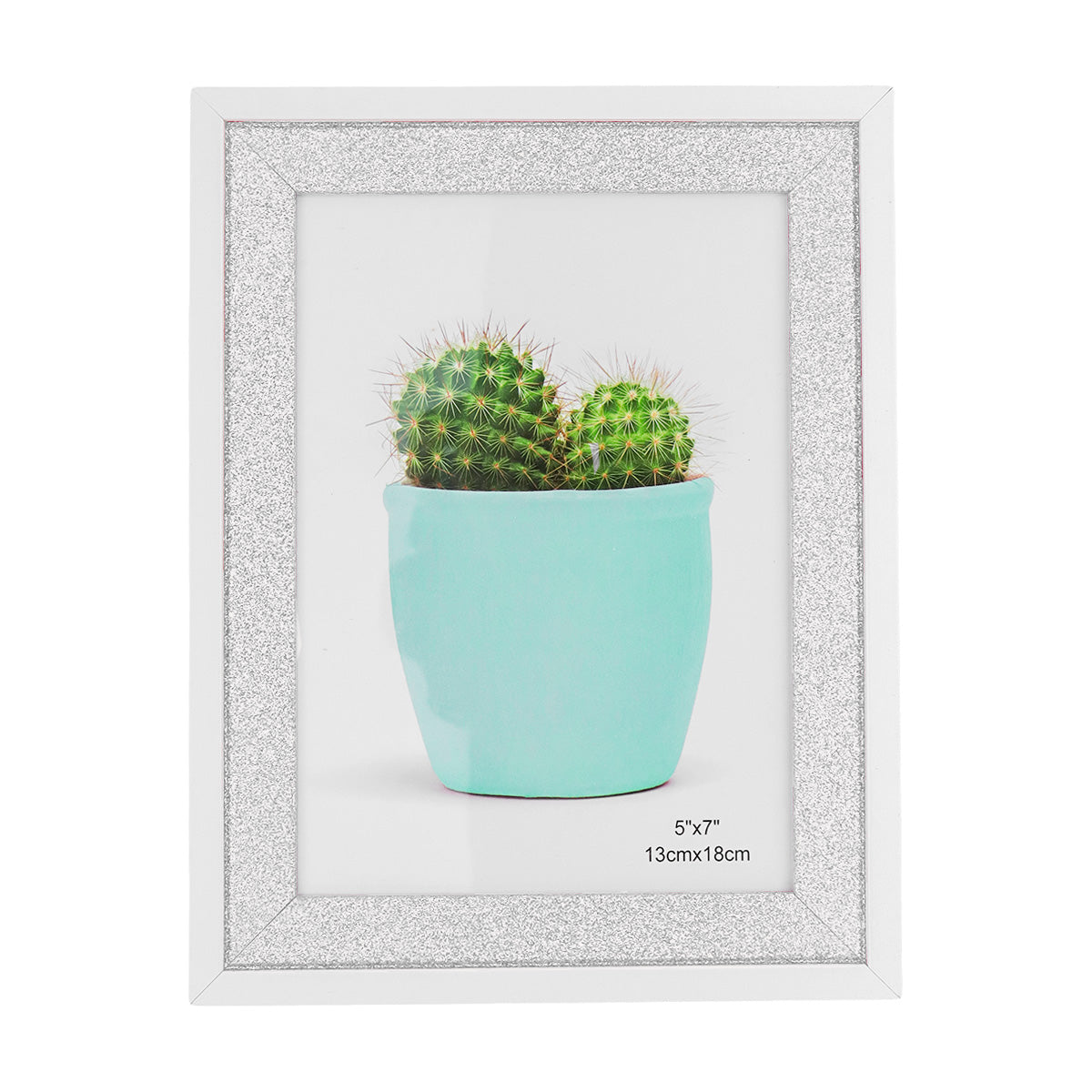 Portarretrato con Marco color Plata con Brillos, 18x13cm