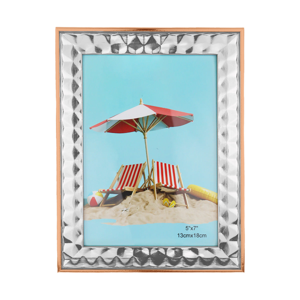 Portarretrato con Marco Metálico color Plata, 18x13cm