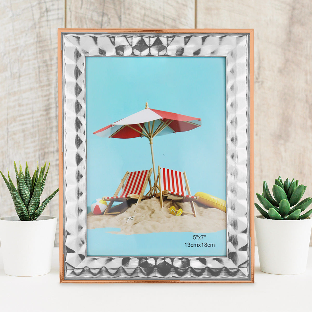 Portarretrato con Marco Metálico color Plata, 18x13cm