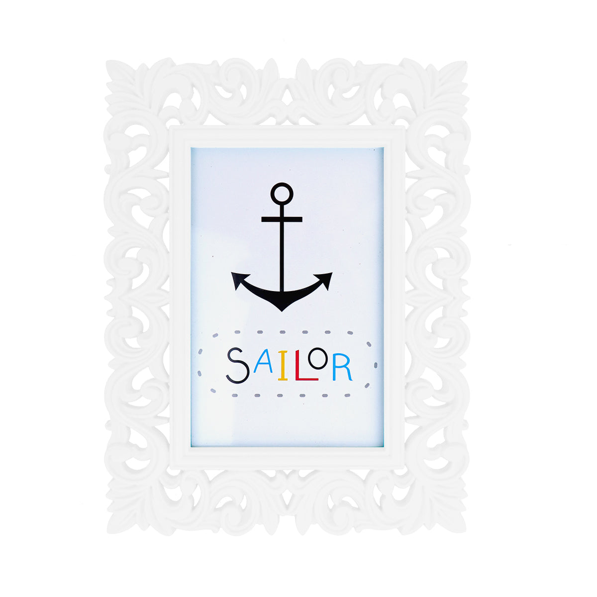 Portarretratos Clásico con Marco color Blanco 10x15cm