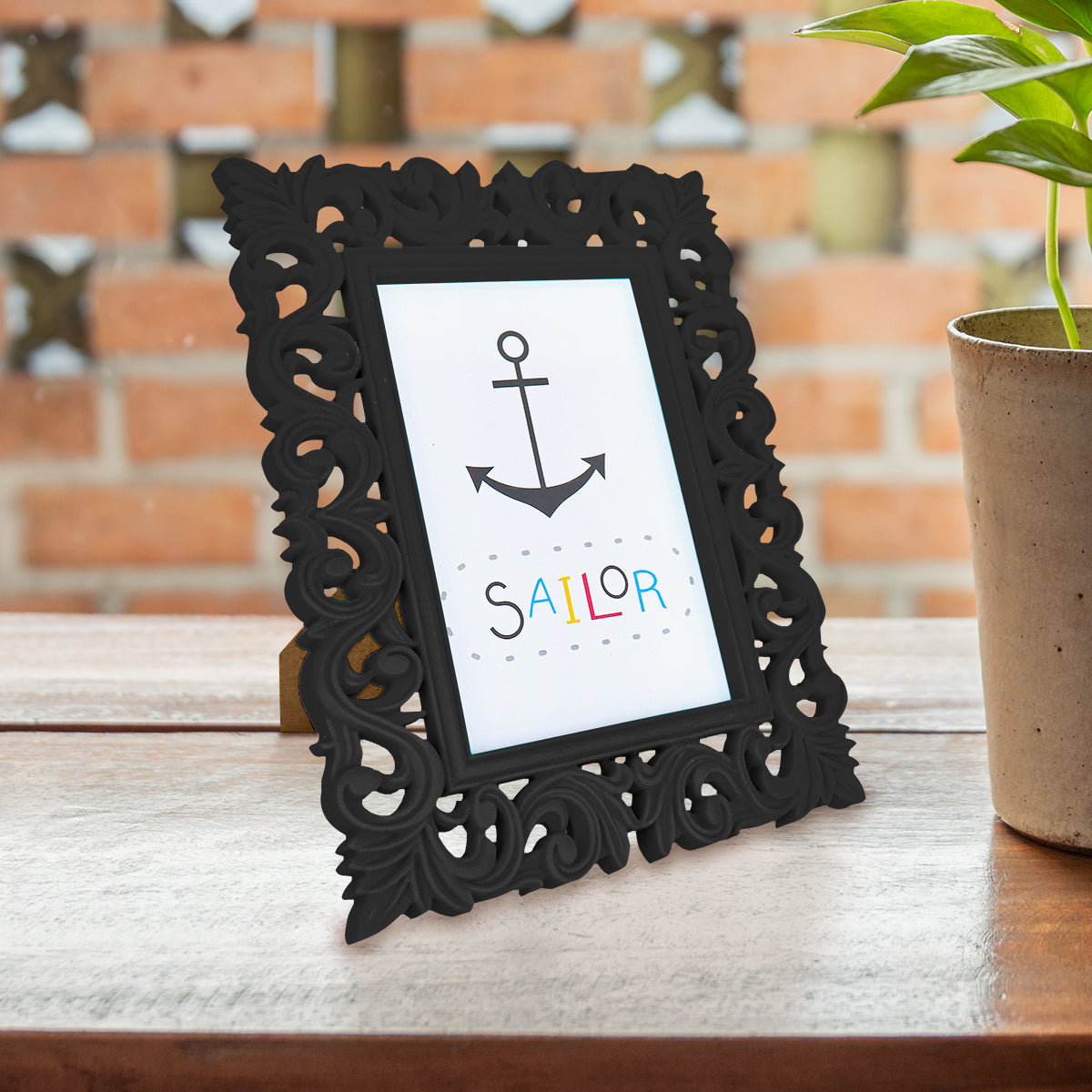 Portarretratos Clásico con Marco color Negro 10x15cm