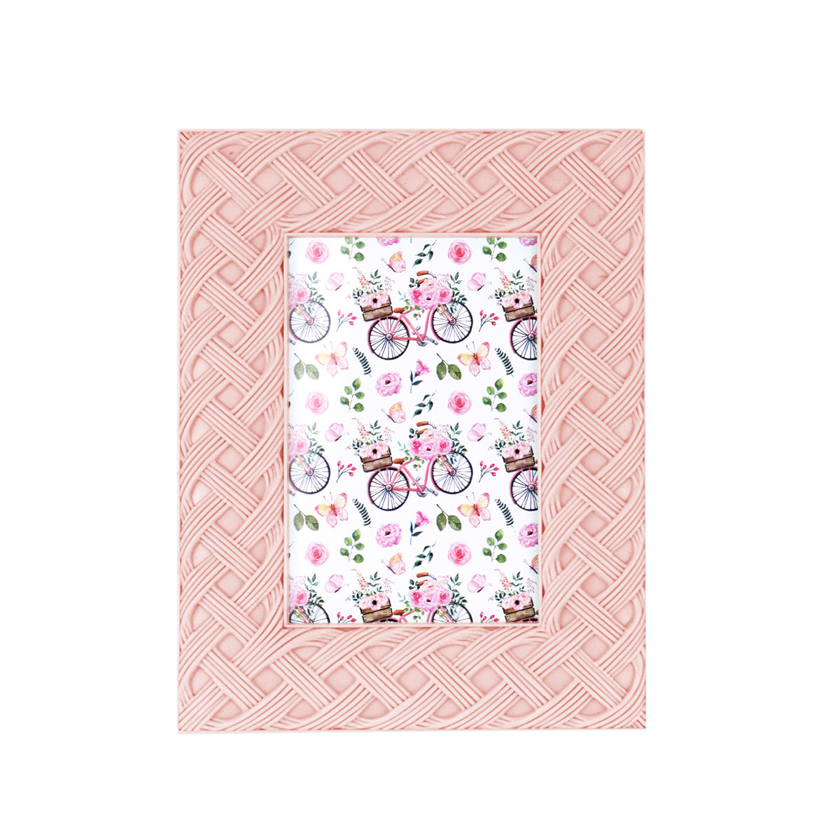 Portarretratos con Marco Trenzado color Rosa 10x15cm