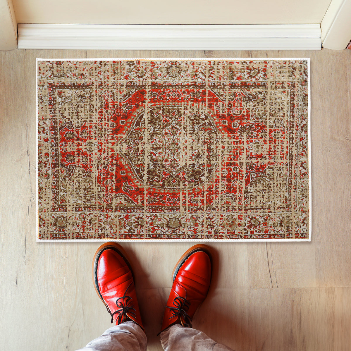 Tapete Jaspeado, Color Naranja, 40x60 cm