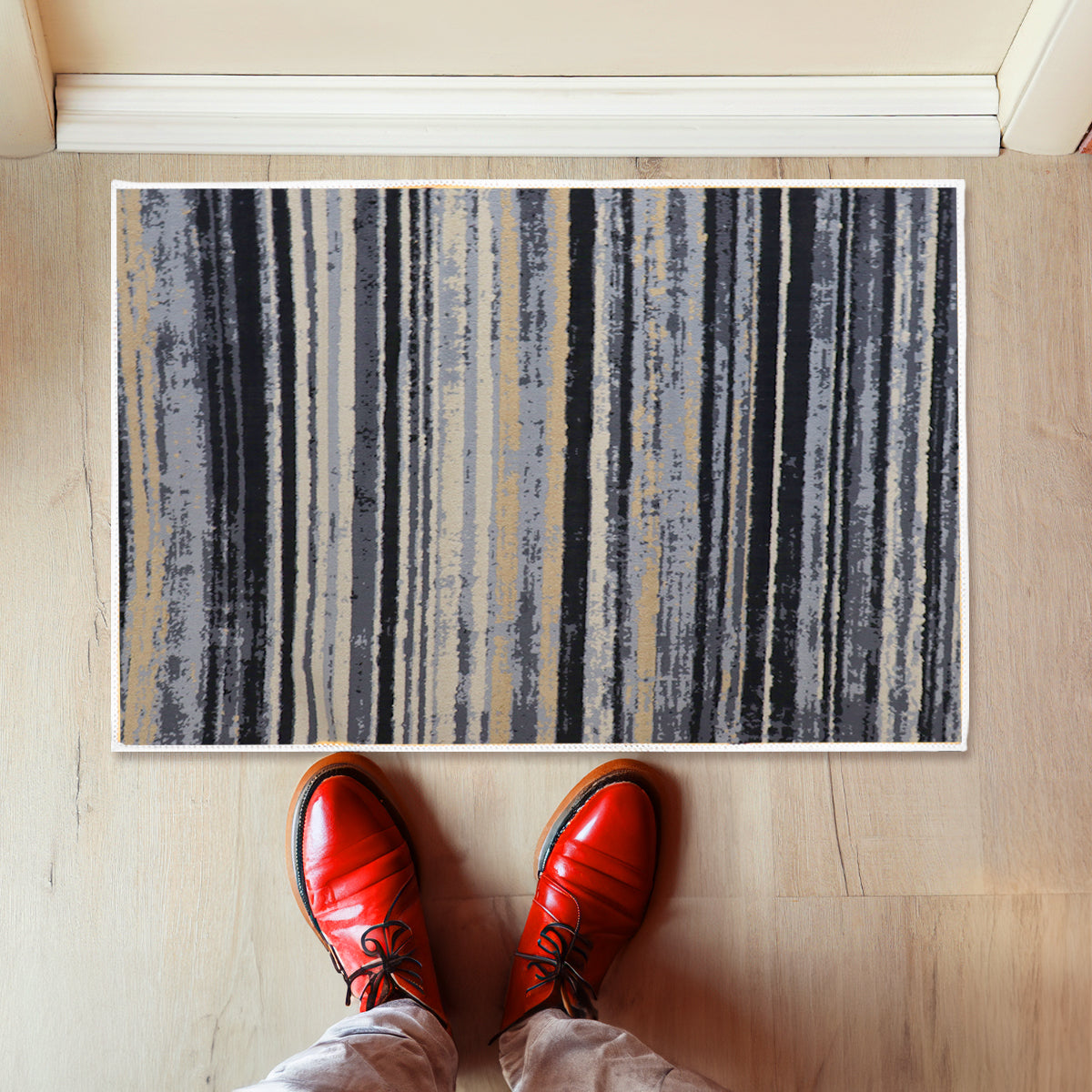 Tapete Rayas, Color Café con Gris, 40x60 cm