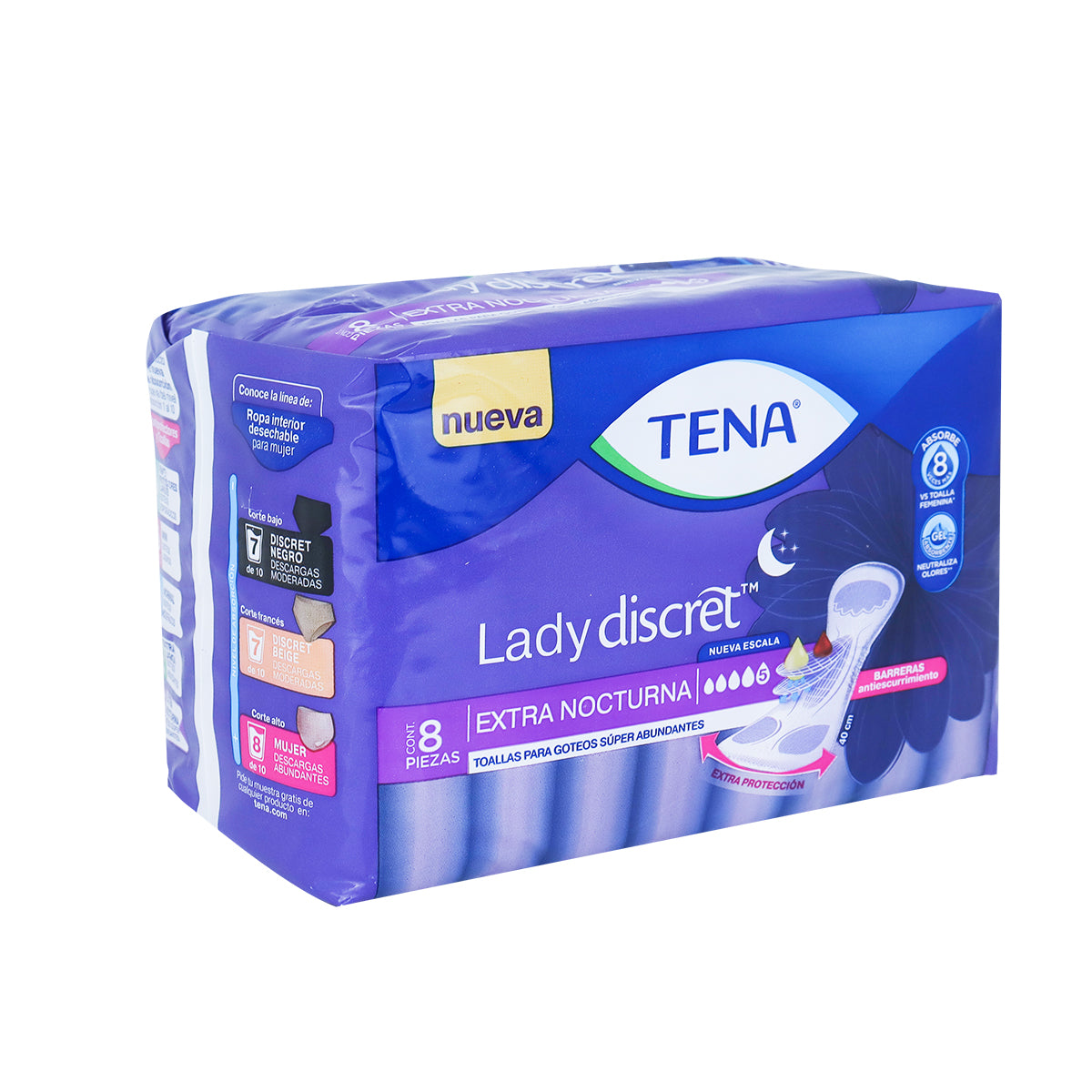 Toallas Extra Nocturna para Incontinencia, Tena Lady Discret