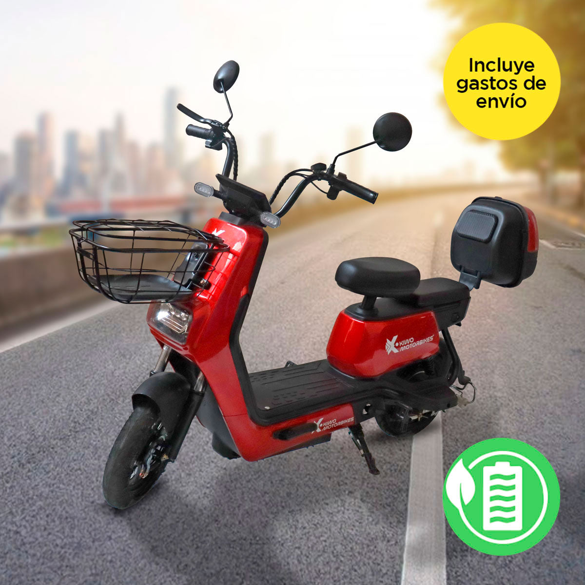 Bicicleta Eléctrica Kiwo SSD-16, color Rojo