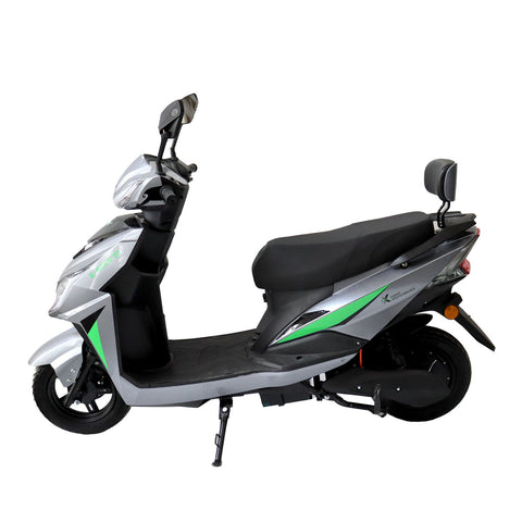 Motocicleta Eléctrica Kiwo E-Bike ZL color Plata con Verde