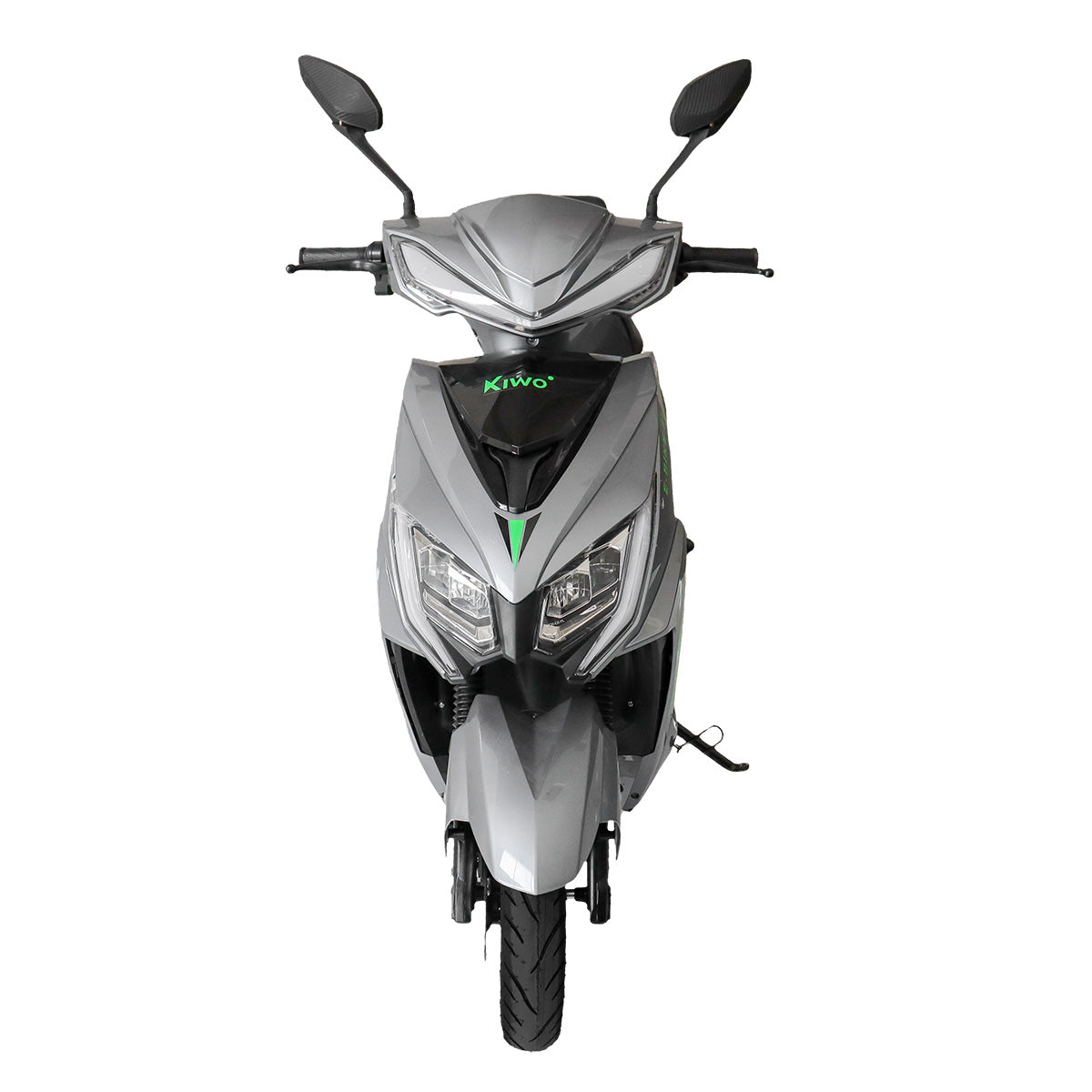 Motocicleta Eléctrica Kiwo E-Bike ZL color Plata con Verde