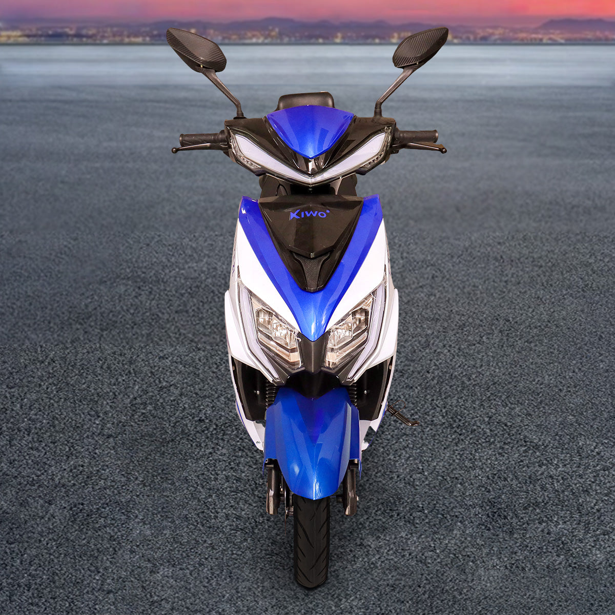 Motocicleta Eléctrica Kiwo E-Bike ZL color Azul con Blanco