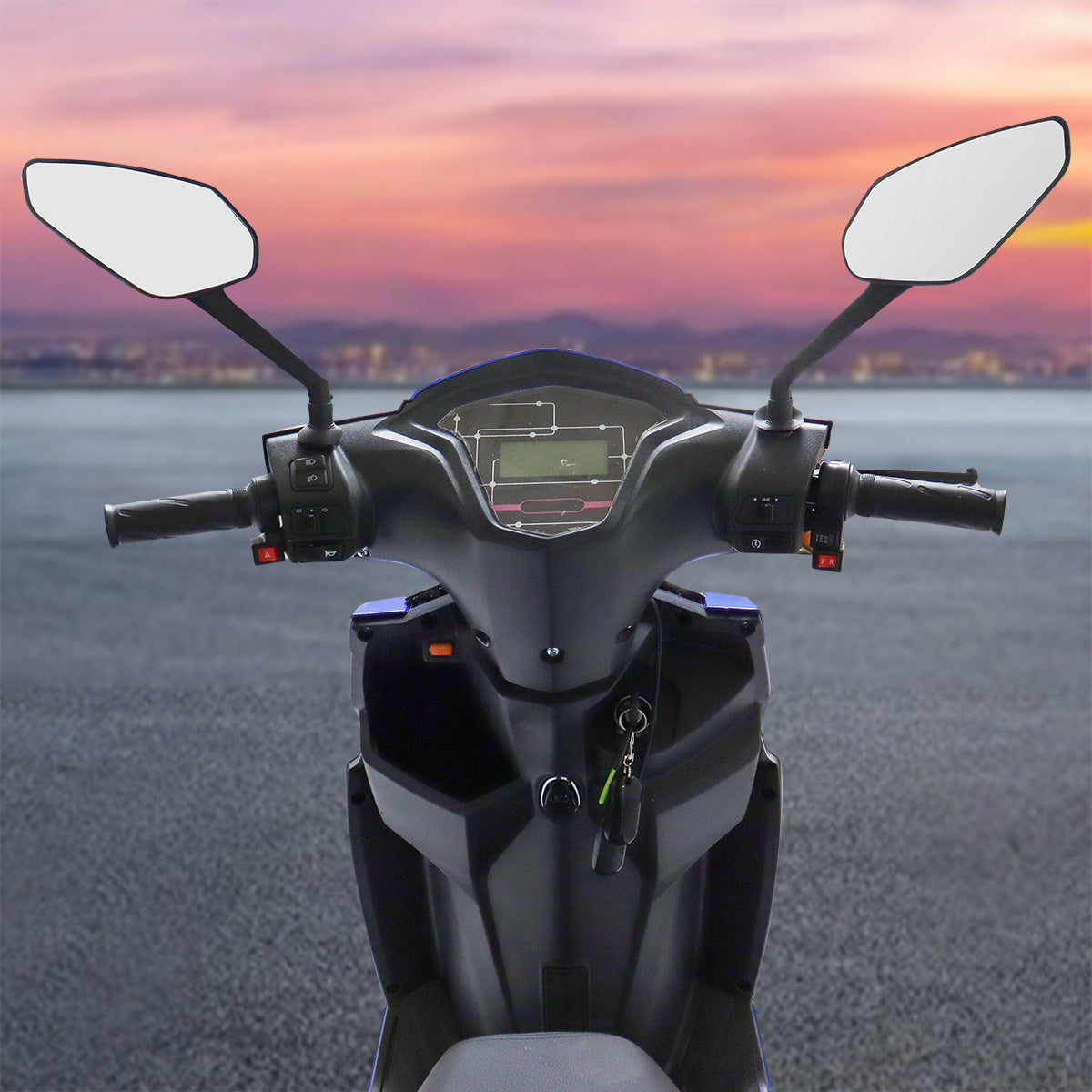 Motocicleta Eléctrica Kiwo E-Bike ZL color Azul con Blanco