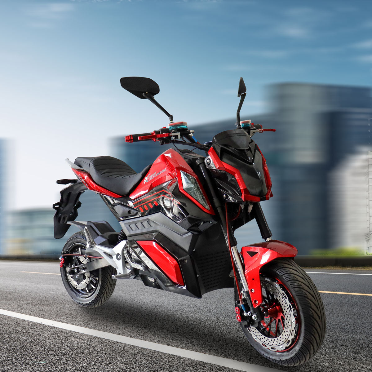 Motocicleta Eléctrica E-Bike ZR color Negro con Rojo